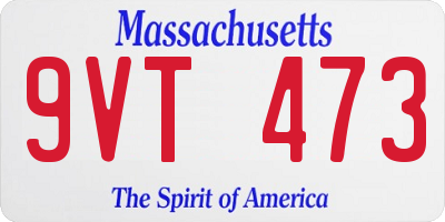 MA license plate 9VT473