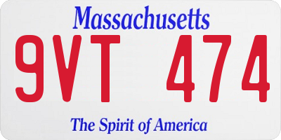 MA license plate 9VT474