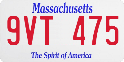 MA license plate 9VT475