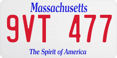MA license plate 9VT477