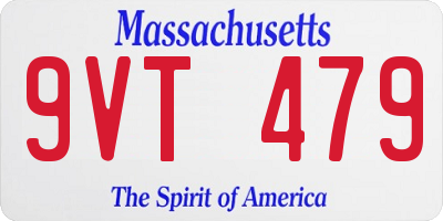 MA license plate 9VT479