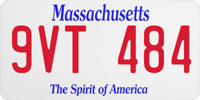 MA license plate 9VT484