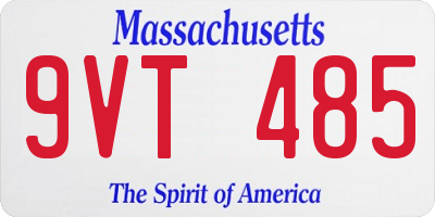 MA license plate 9VT485