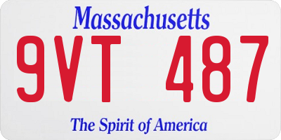 MA license plate 9VT487