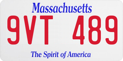 MA license plate 9VT489