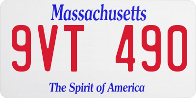 MA license plate 9VT490