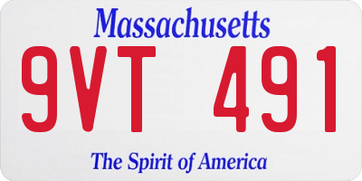 MA license plate 9VT491