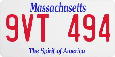 MA license plate 9VT494