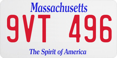 MA license plate 9VT496
