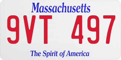 MA license plate 9VT497