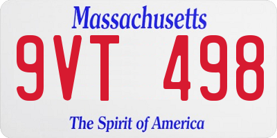 MA license plate 9VT498