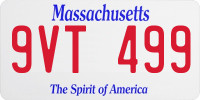 MA license plate 9VT499