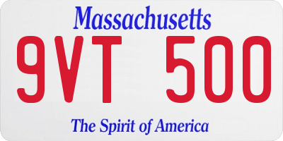 MA license plate 9VT500