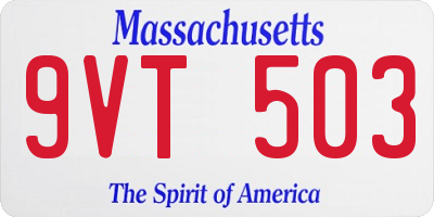 MA license plate 9VT503