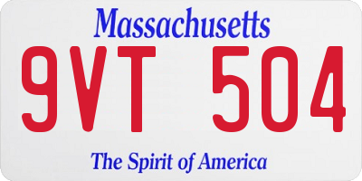 MA license plate 9VT504
