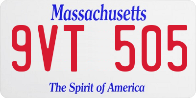 MA license plate 9VT505