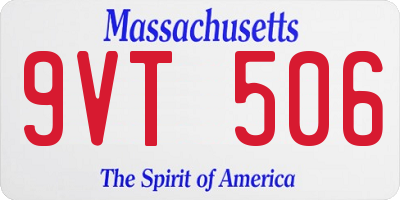 MA license plate 9VT506