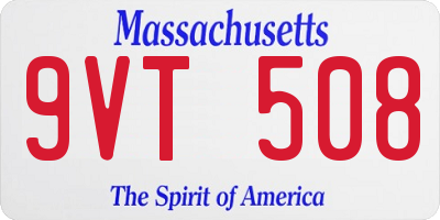 MA license plate 9VT508