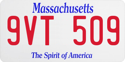 MA license plate 9VT509