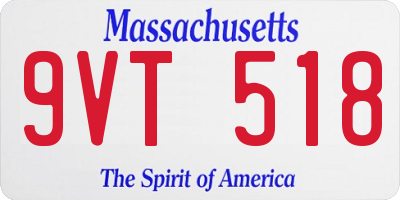 MA license plate 9VT518