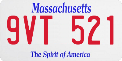 MA license plate 9VT521