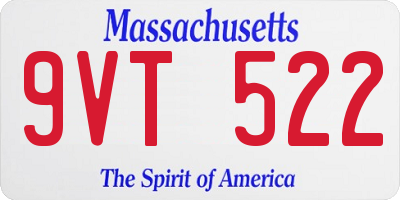 MA license plate 9VT522