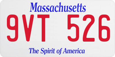 MA license plate 9VT526