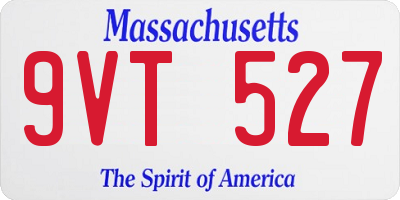 MA license plate 9VT527