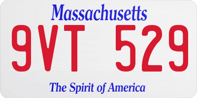 MA license plate 9VT529