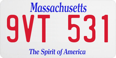 MA license plate 9VT531