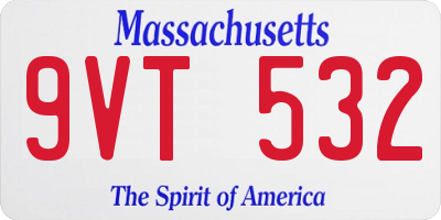 MA license plate 9VT532