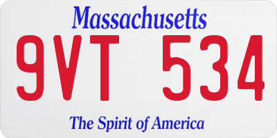 MA license plate 9VT534