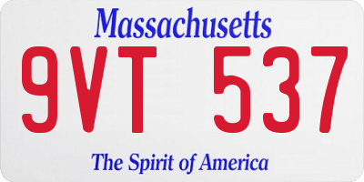 MA license plate 9VT537