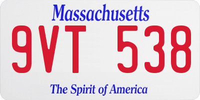 MA license plate 9VT538