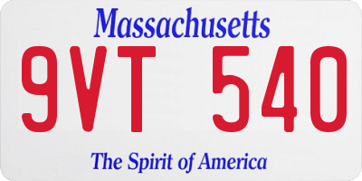 MA license plate 9VT540
