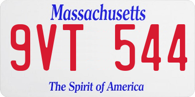 MA license plate 9VT544