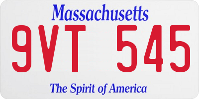 MA license plate 9VT545