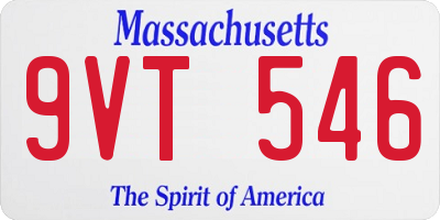 MA license plate 9VT546