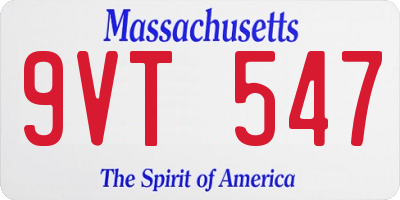 MA license plate 9VT547