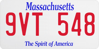 MA license plate 9VT548
