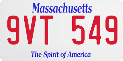MA license plate 9VT549