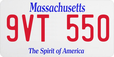 MA license plate 9VT550