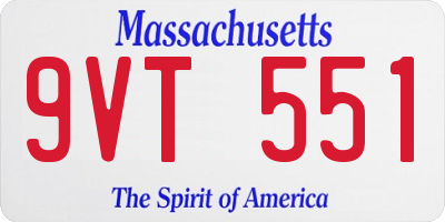 MA license plate 9VT551
