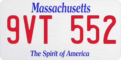 MA license plate 9VT552