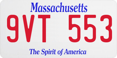 MA license plate 9VT553