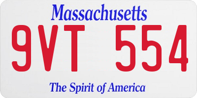 MA license plate 9VT554