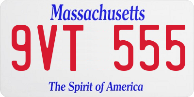 MA license plate 9VT555