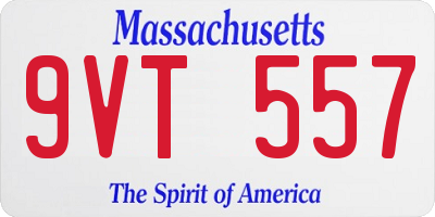 MA license plate 9VT557