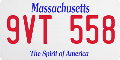 MA license plate 9VT558