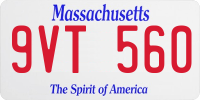 MA license plate 9VT560